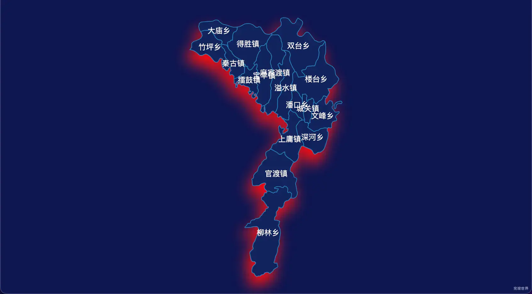 14 echarts 十堰市竹山县geoJson地图阴影